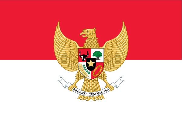 Grote vlag Indonesie met Garuda Pancasila