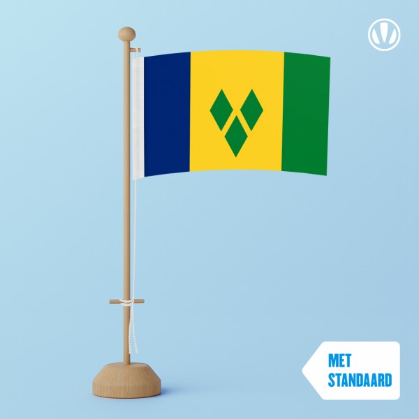 Tafelvlag Saint Vincent en de Grenadines met standaard