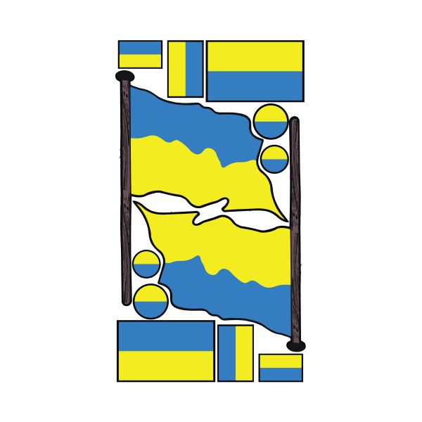 Stickers Oekraine vlag 12 stuks