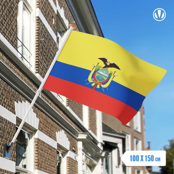 Vlag Ecuador 100x150cm met wapen