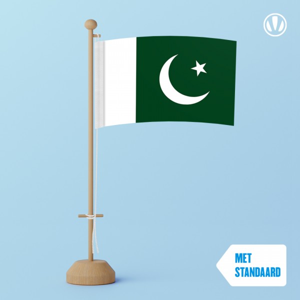 Tafelvlag Pakistan met standaard