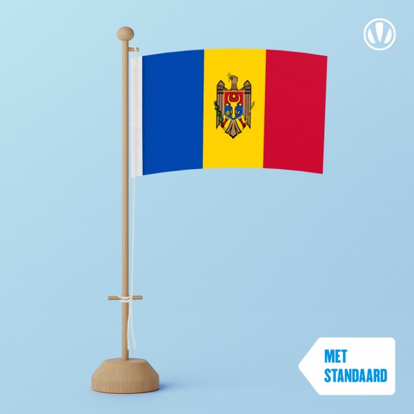 Tafelvlag Moldavie met standaard