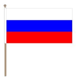 Zwaaivlag Rusland, Russische zwaaivlag 30x45cm, stoklengte 60cm