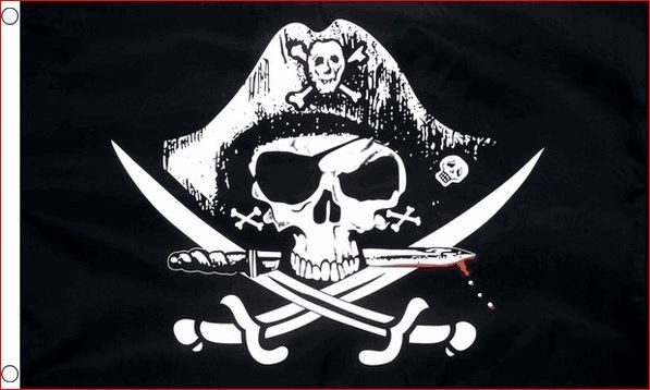 Piratenvlag Crossed Sabres groot 90x150cm vlaggenclub
