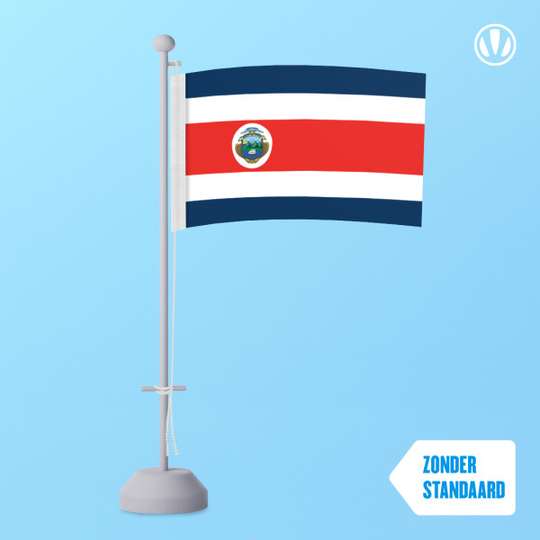 Tafelvlag Costa Rica 10x15cm met wapen