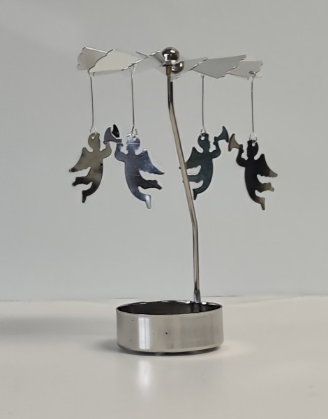Theelichthouder Kerstmis zilver met Engel