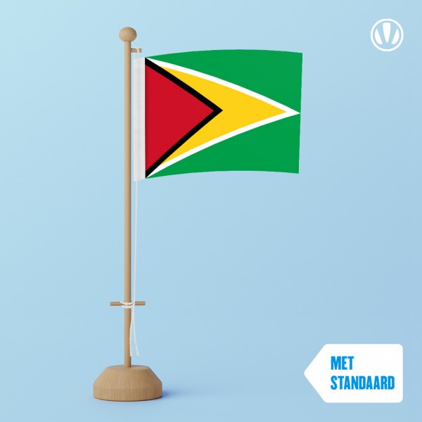 Tafelvlag Guyana met standaard