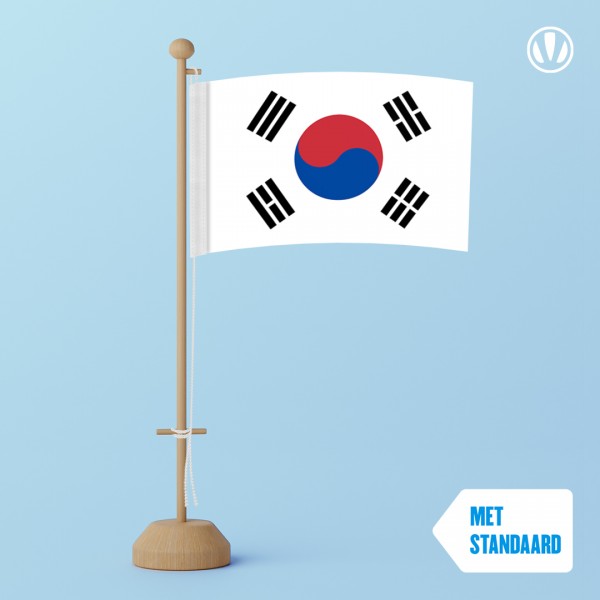 Tafelvlag Zuid-Korea met standaard