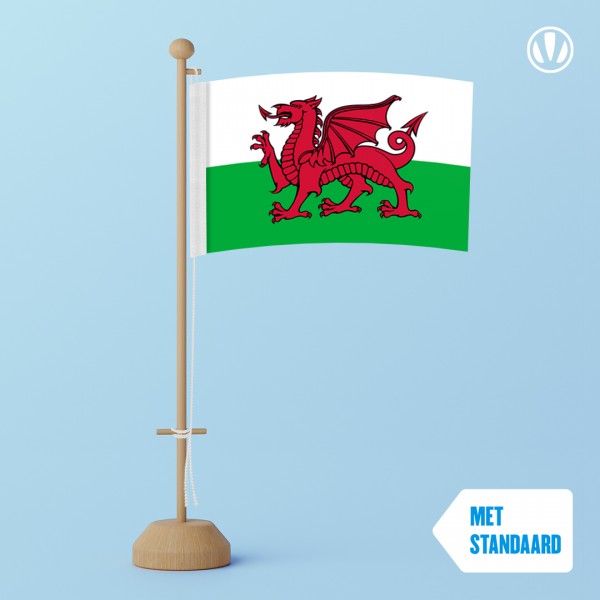 Tafelvlag Wales met standaard