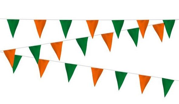 vlaggenlijn groen/oranje 20m stevig kunststof