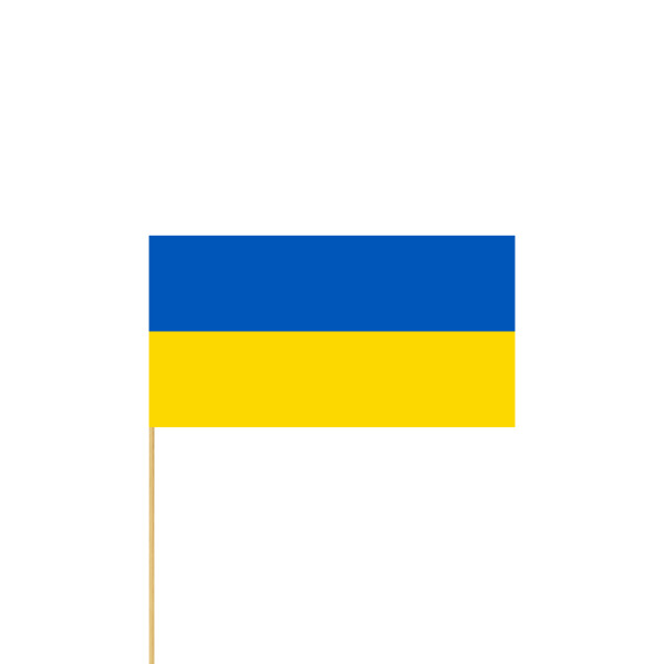 Zwaaivlag Oekraïne, Oekraïense zwaaivlag 11x21cm, stoklengte 40cm