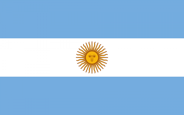Vlag Argentinie met wapen 30x45cm