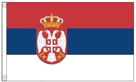 Vlag Servië met wapen 60x90 Best value