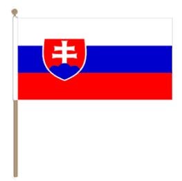 Zwaaivlag Slowakije, Slowaakse zwaaivlag 30x45cm, stoklengte 60cm